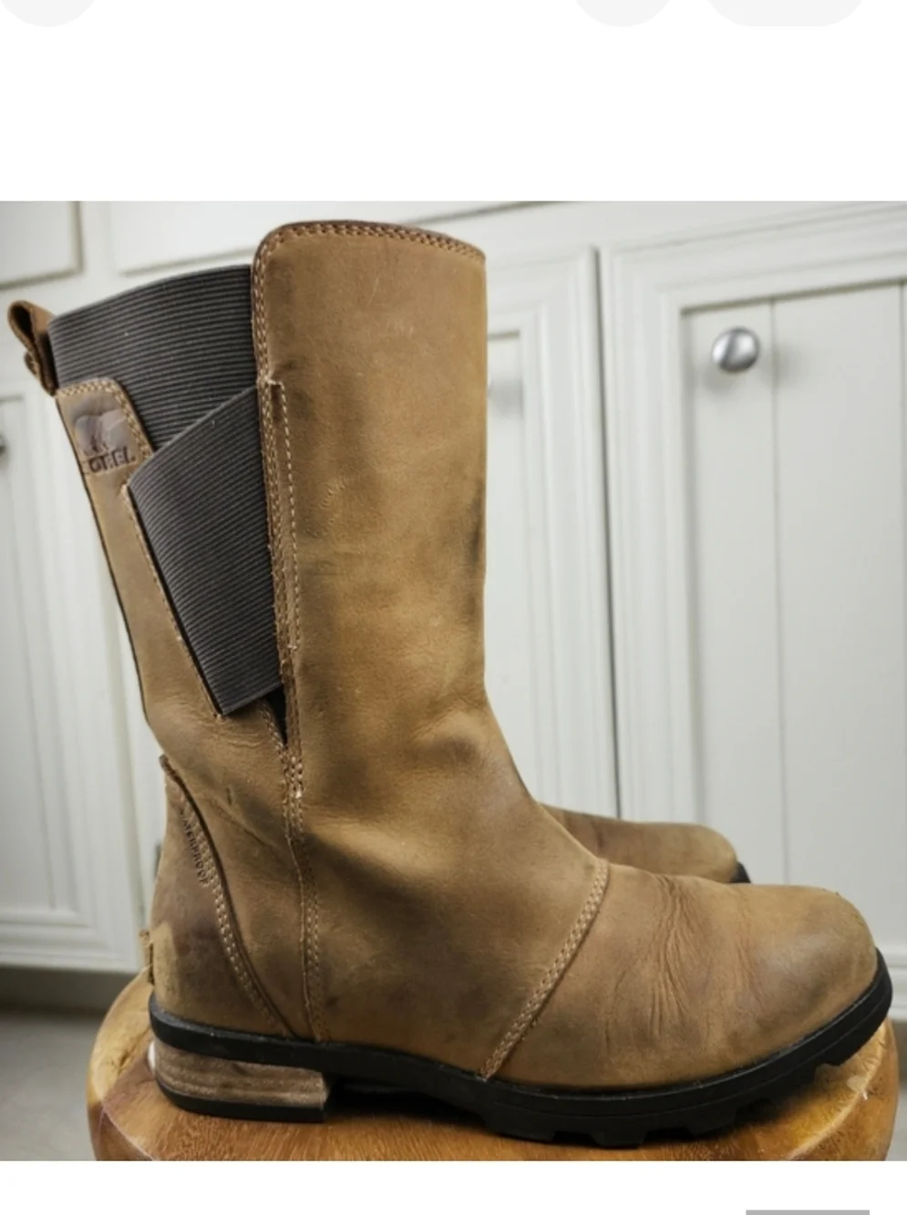 Sorel Women's Emelie Mid Calf Nubuck Tan Leather Waterproof Boot NL2679-286 Sz 6 - Picture 6 of 16
